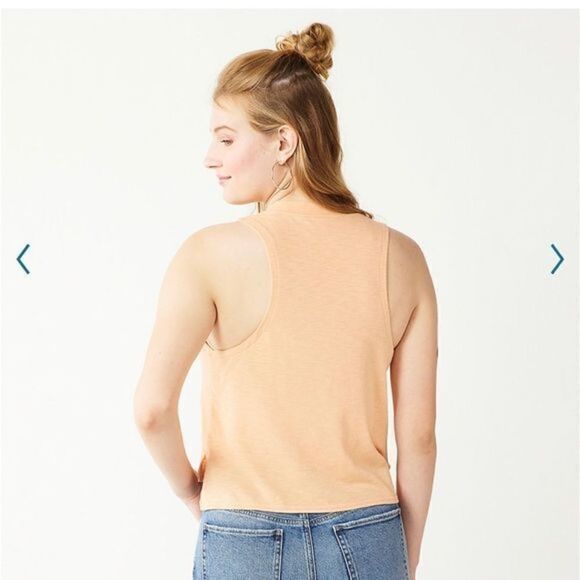 Juniors Cropped Neck High Tank Top - Tie Dye - NWT- Size XL - Picture 2 of 4